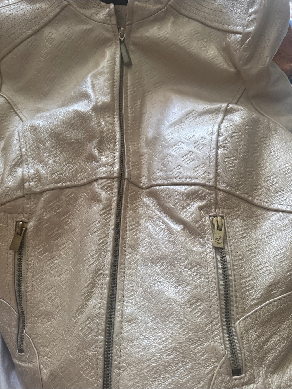 Rocawear Shimmery Gold Vintage Leather Jacket - Picture 14 of 16